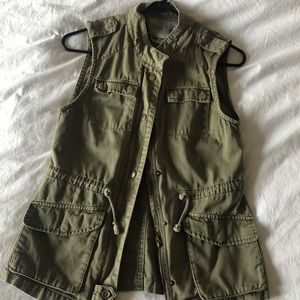 Olive Green Military-Style Vest